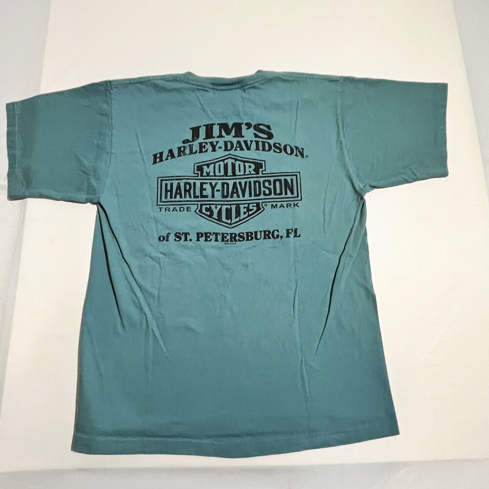Vintage Harley Davidson Mens St Petersburg Florida Single Stitch Shirt Medium